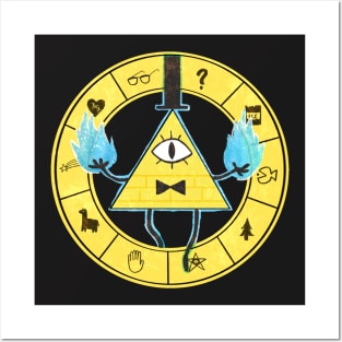 Bill Cipher - Gravity Falls (Dark background) Posters and Art